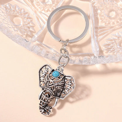 Retro Gothic Punk Heart Cross Keychain – Metal Flower Key Ring Pendant for Car Keys, Handbag Decor & Jewelry Gift