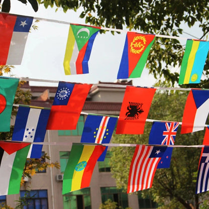 World Flags String Banner – 100 Countries International Hanging Pennant for Sports, School & Club Decoration