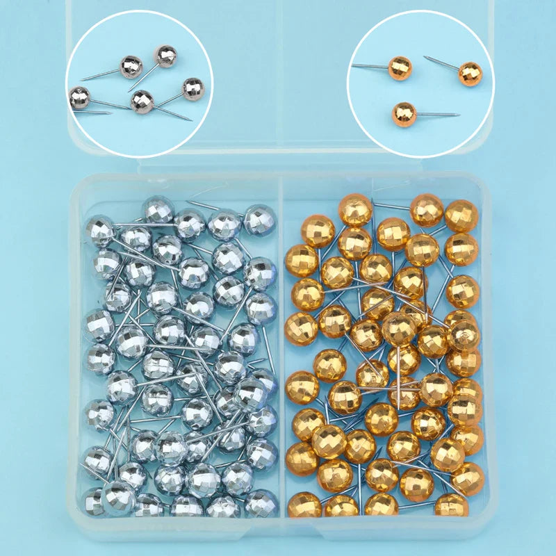 Portable DIY Round Metal Head Pins — Sewing & Craft Needle Pins with Storage Box for Clothing & Beads