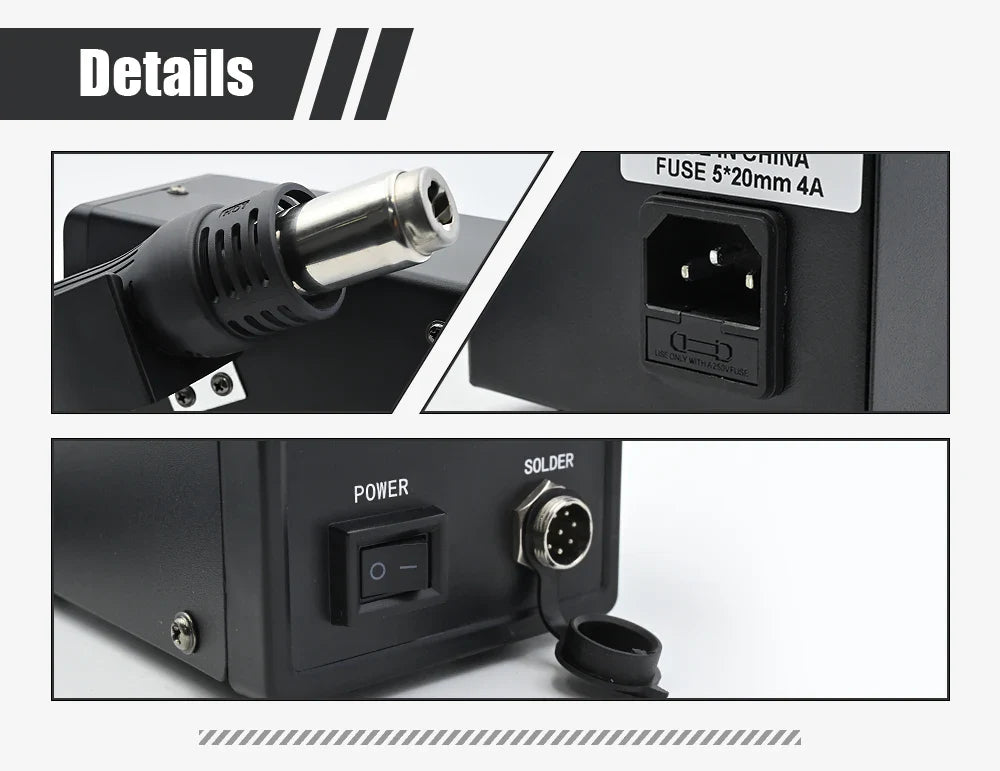 JCD Hot Air Gun 858D – 700W BGA Rework Solder Station, SMD SMT Welding Heat Gun, 220V/110V Repair Tool