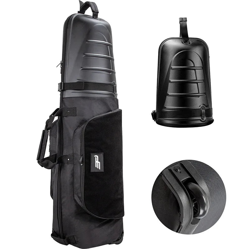 PlayEagle Hard Top Golf Travel Bag with Wheels — Foldable Hardcase with Support Rod, Portable Golf Bag 2024 HKB001