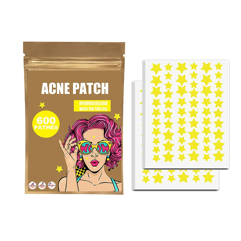 300/600/1200pcs Star Pimple Patches – Colorful Invisible Acne Spot Stickers for Skin Care and Face Concealer