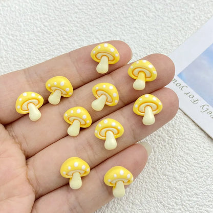 Cute Resin Mushroom Charms - 30PCS Flat Back DIY Jewelry, Nail Art & Hair Accessories