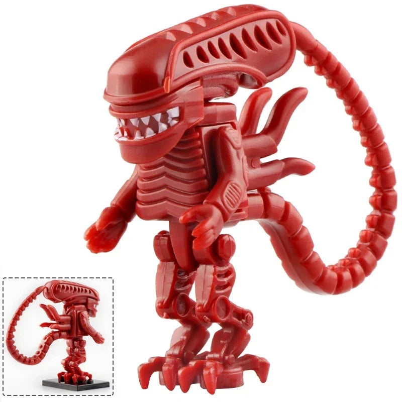 Locking Alien Action Figure — Prometheus Ice Monster Robot Building Blocks Toy, Educational Gift for Children