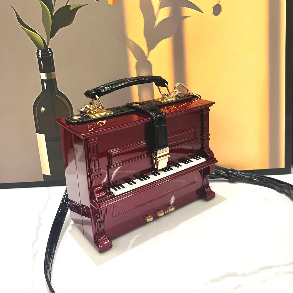 Luxury Designer Piano-Shaped Handmade Crossbody Shoulder Bag for Women – Elegant Purse, Messenger & Banquet Bag