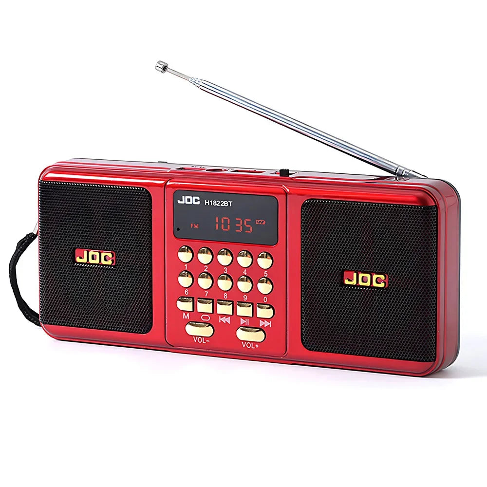 Portable Bluetooth FM Radio Speaker — Wireless Stereo with USB, TF Card & Rechargeable Battery