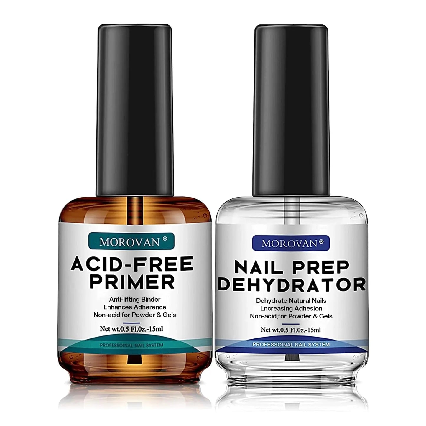 Morovan Natural Nail Dehydrator & Acid-Free Primer – For Acrylic & Gel Nails, UV Gel Nail Primer