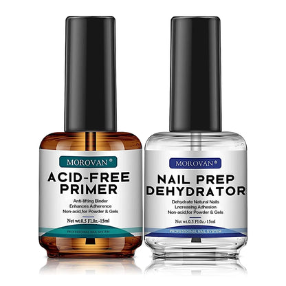 Morovan Natural Nail Dehydrator & Acid-Free Primer – For Acrylic & Gel Nails, UV Gel Nail Primer