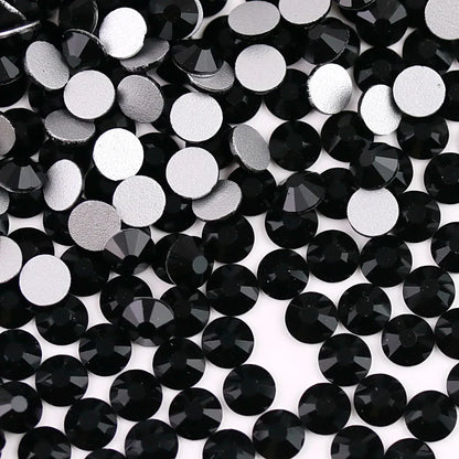 Glass Crystal Flatback Rhinestones Set SS6–SS30 – Non-Hotfix Round Glue-On Gems for Nail Art, DIY Crafts & Jewelry Decoration