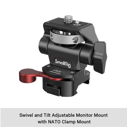 SmallRig DSLR Camera Clamp – Swivel & Tilt Adjustable Monitor Mount with Screws for Monitor, Flash Light & DIY Attachment (2903B)