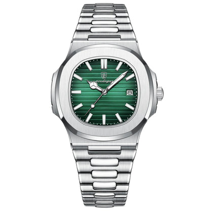 POEDAGAR Luxury Men's Sports Watch — Waterproof Luminous Quartz Wristwatch with Square Dial & Date