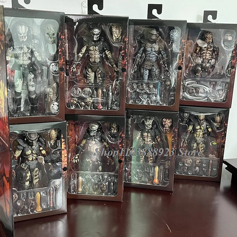 NECA Predator Ultimate Action Figure – Shaman, Elder, Armored & Jungle Hunter Snake Vision Alien Collectible Model Toy Gift