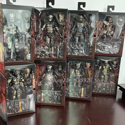 NECA Predator Ultimate Action Figure – Shaman, Elder, Armored & Jungle Hunter Snake Vision Alien Collectible Model Toy Gift