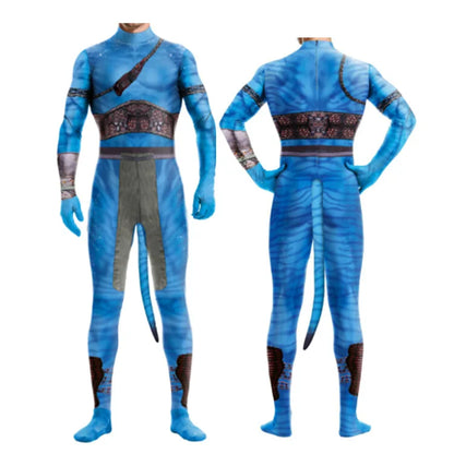 Avatar The Way of Water Costume - Unisex Alien Tail Bodysuit for Halloween Cosplay & Parties