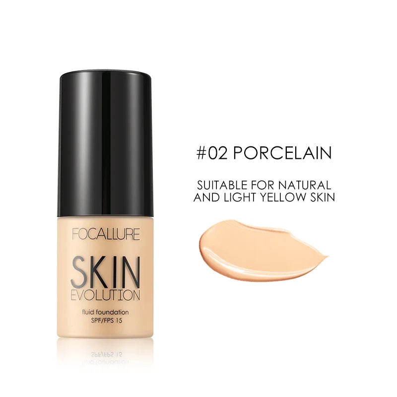 Focallure Liquid Foundation Cream — Full Coverage, Oil-Control Moisturizing Base & Concealer for Women
