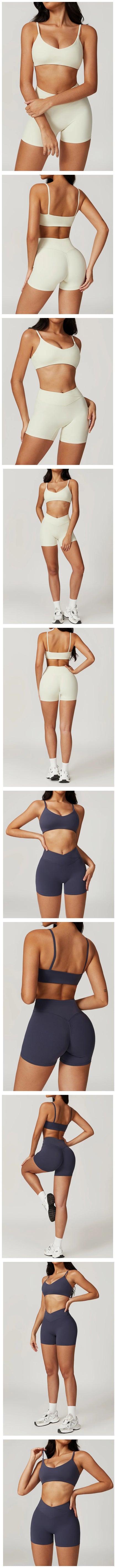 Women’s 2PCS Sportswear Yoga Set – Short Sleeve Crop Top & High Waist Leggings for Gym & Fitness