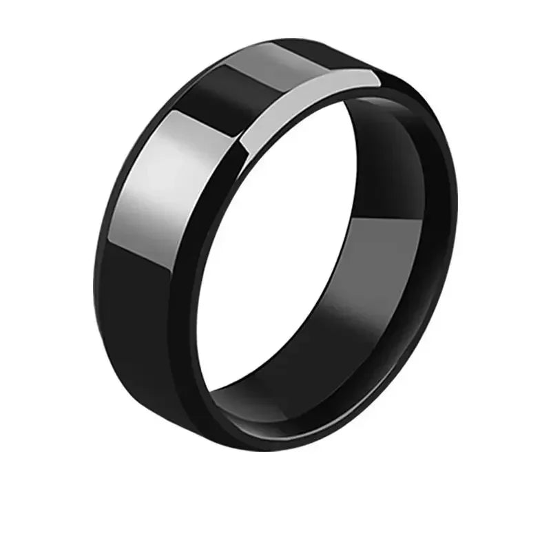 New Stainless Steel Titanium Ring - Simple Trendy Metal Rings for Women & Men, Party Jewelry Punk Accessories