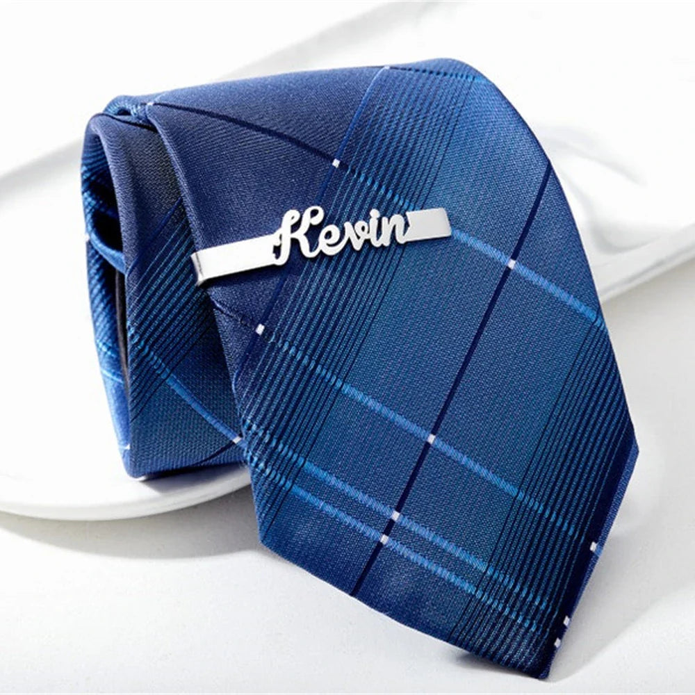 Personalized Tie Clip for Men – Custom Name Stainless Steel Tie Bar, Perfect for Husband & Groomsmen Gifts