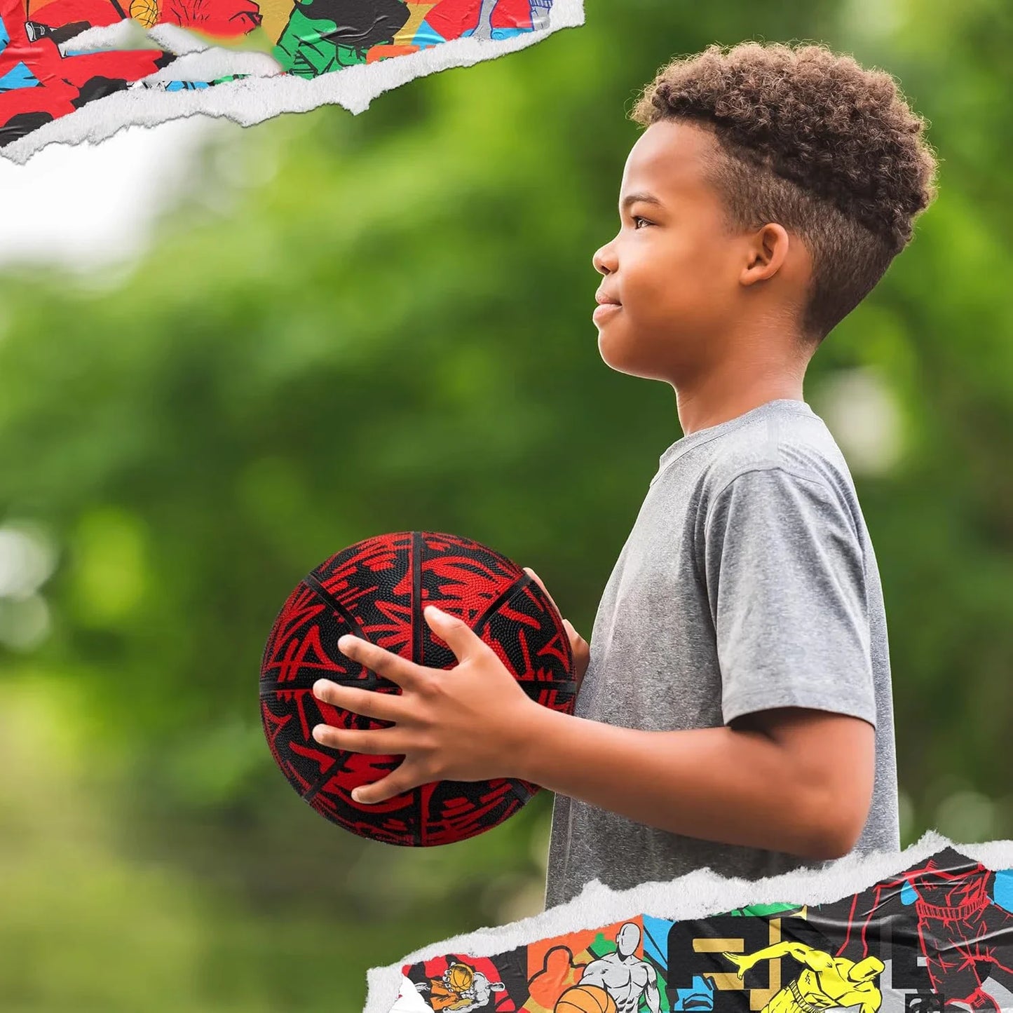 Premium Outdoor Rubber Basketball – Sizes 4/5/6/7 for Training, Adult & Youth Sports, Professional Game Ball