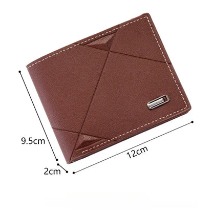 Men’s Slim Short Bifold Faux Leather Wallet – Credit Card & ID Holder Business Billfold Clutch Purse for Everyday Use