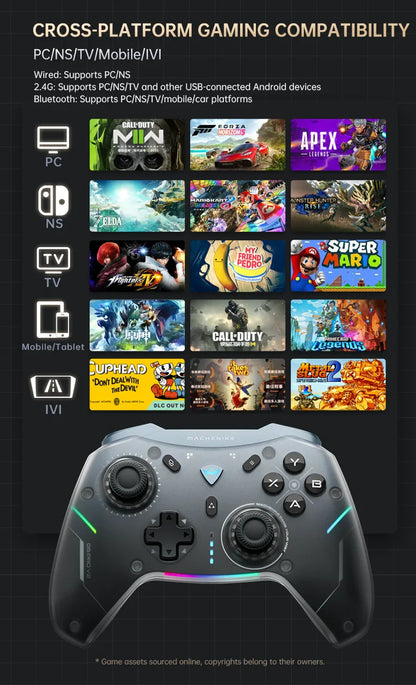 MACHENIKE G5Pro V2 Gaming Controller with Optical Triggers, ABXY Buttons, Hot-Swappable Joystick, 4K Resolution for Switch & PC