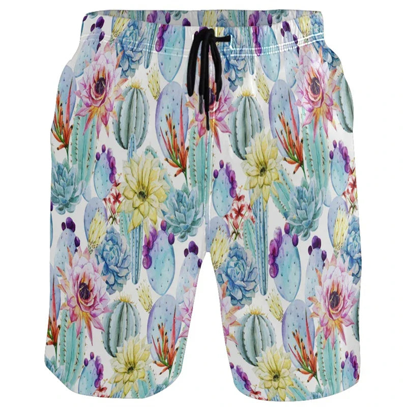 Funny Duck Graphic Men’s Beach Shorts – 3D Animal Print Board Shorts for Swim, Gym & Sports