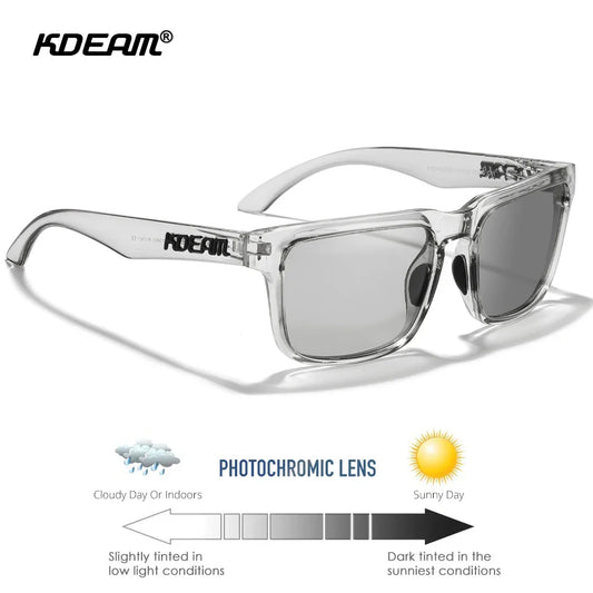 KDEAM Large Size Polarized Men’s Sunglasses – Photochromic Night Vision Oversized Fashion Shades for Men & Women, 154mm Width