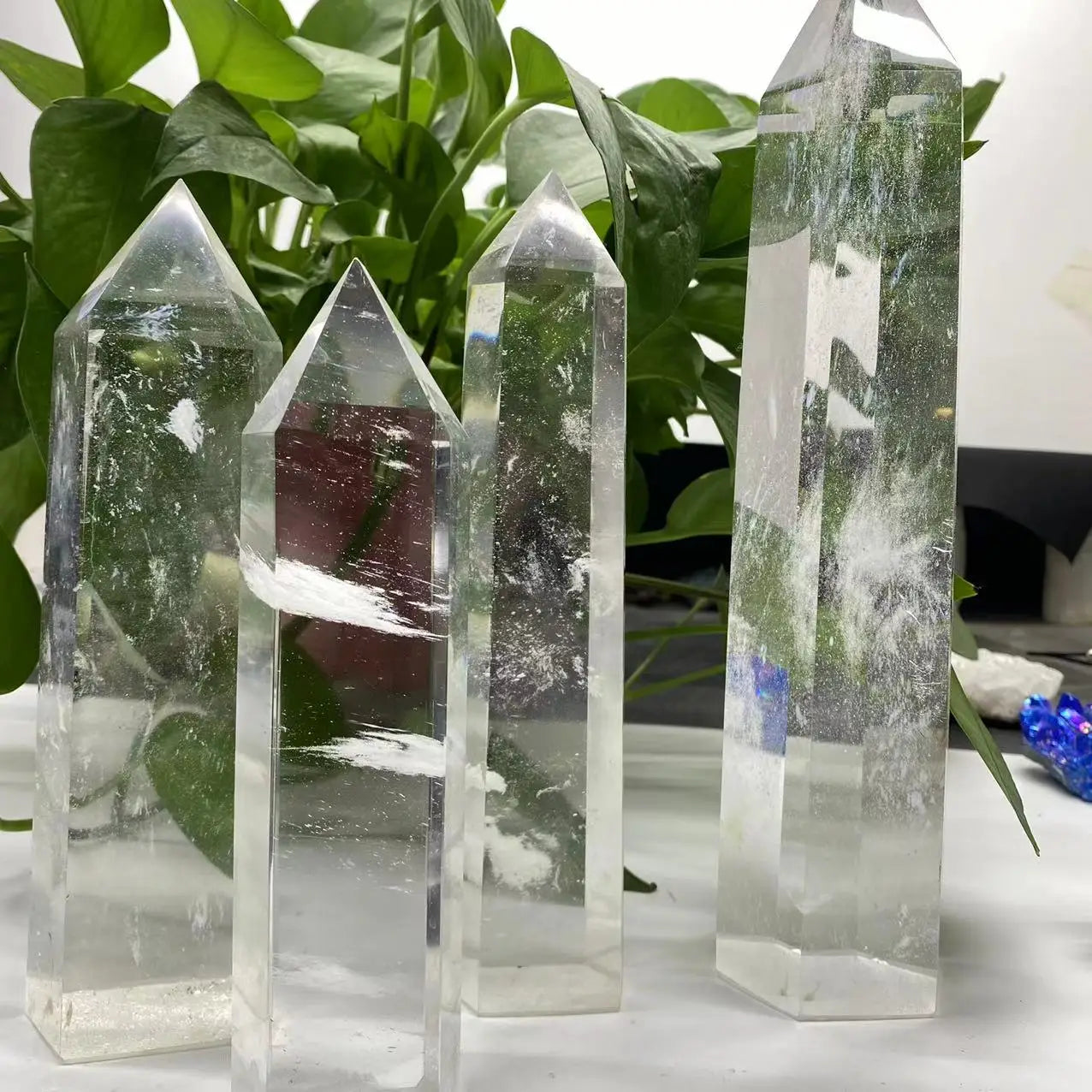 Large Clear Quartz Obelisk Crystal Wand – Healing Feng Shui Point for Home Decoration and Crystal Therapy