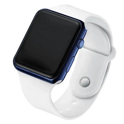 Digital LED Sport Watch – Square Electronic Wristwatch for Men & Women, Casual Silicone Fashion Watch