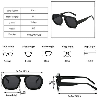 JNPCXI Retro Square Sunglasses – Fashion Gradient UV400 Shades for Men & Women, Punk Style