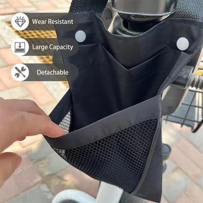 Detachable Front Bicycle Storage Bag – Large Capacity Handlebar Basket with Mobile Phone Pocket