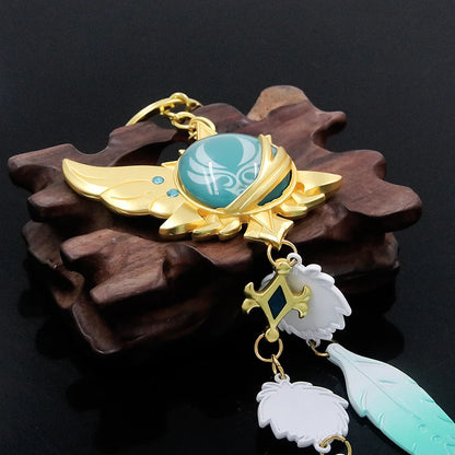 Genshin Impact Venti Eye Keychain 1:1 – Luminous Anime Cosplay Key Ring Backpack Pendant Gaming Accessories Gift
