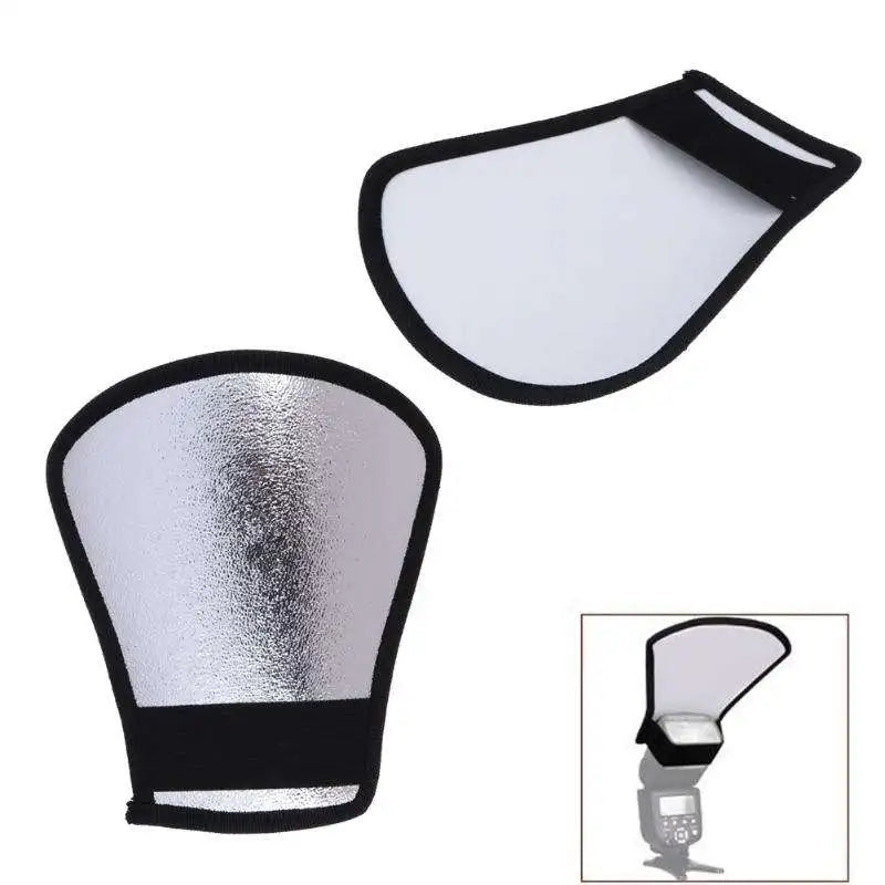 Universal 2-in-1 Silver & White Flash Diffuser Softbox – Photography Flash Light Reflector Accessory