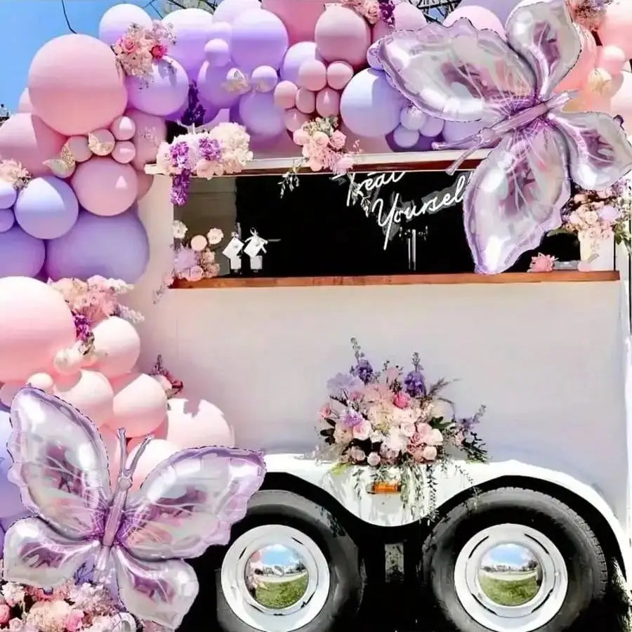 Purple Butterfly Balloon Garland Set - 172-Piece Party Decoration Kit