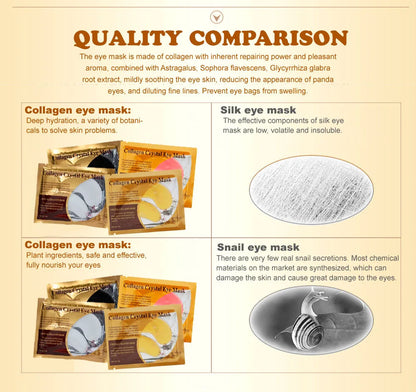 20 Pcs Gold Collagen Crystal Eye Masks – Firming & Moisturizing Nourishing Eye Patches