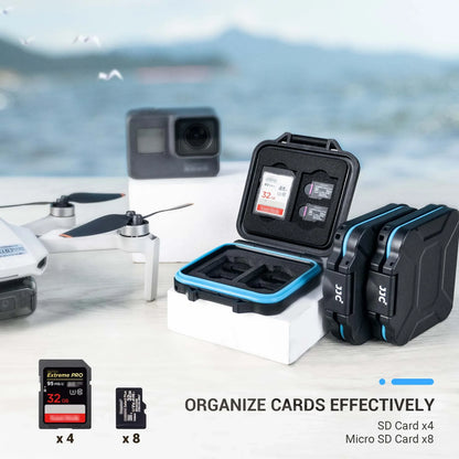 JJC SD & Micro SD Card Holder – Waterproof, Shockproof Hard Case with EVA Foam Pad for Memory Card Storage