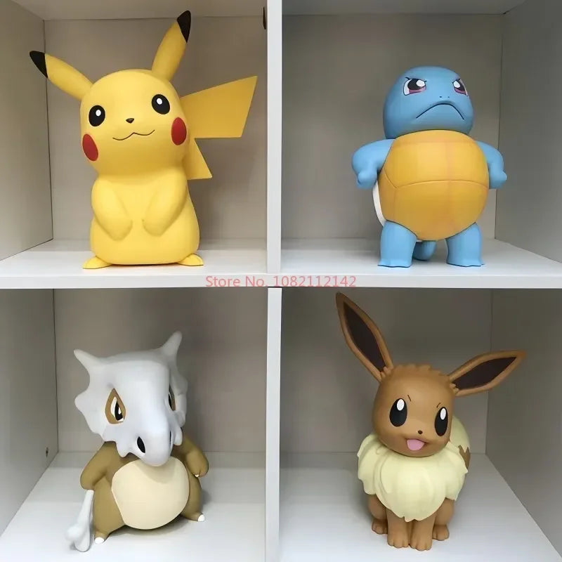 Pokemon Large Figure Set — Pikachu, Charmander, Eevee, Squirtle & Pokeball Doll Figurines, Kids Collectible Toys & Gifts