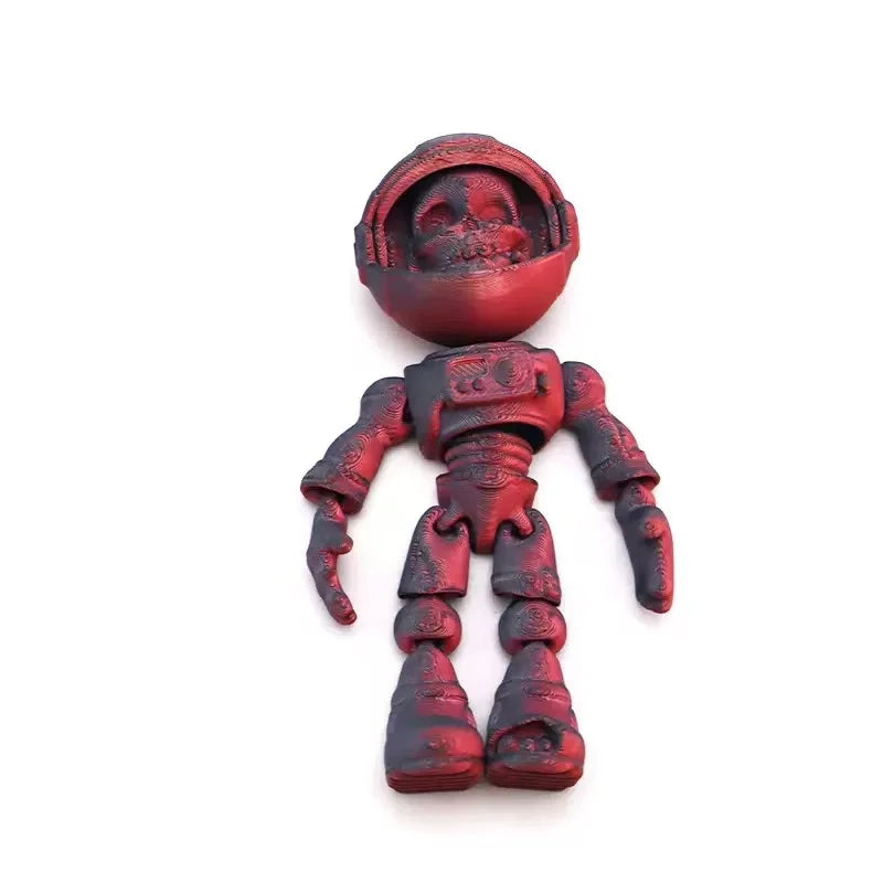 Articulated Skeleton Astronaut Figurine — 3D Printed Movable Space-Themed Collectible with Sliding Helmet for Home Display