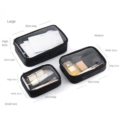 Waterproof Clear PVC Makeup Bag – Travel Cosmetic Organizer Pouch for Women & Men, Toiletry & Brush Storage Case