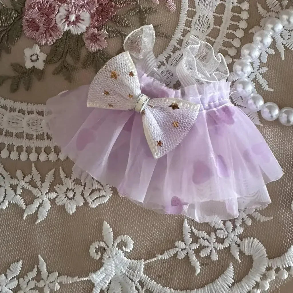 17cm Mini Plush Doll Outfit — K-Pop EXO Labubu Idol V2 Bow Princess Dress Accessories for Gift