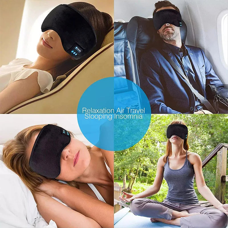 Bluetooth Sleeping Headphones Eye Mask - Soft, Comfortable Wireless Music Earphones for Sleep