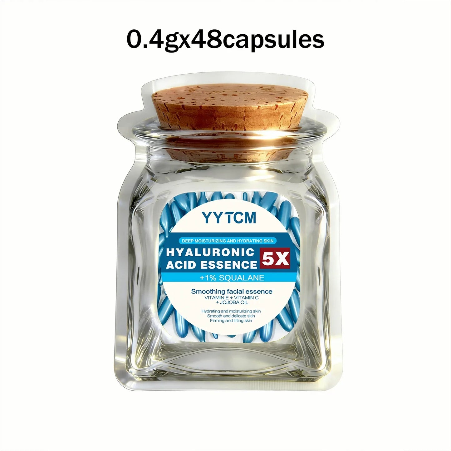 Hyaluronic Acid Deep Moisturizing Capsule Essence – Brightening Skin Serum (0.4g x 30 Capsules) Hydrating Skincare Treatment