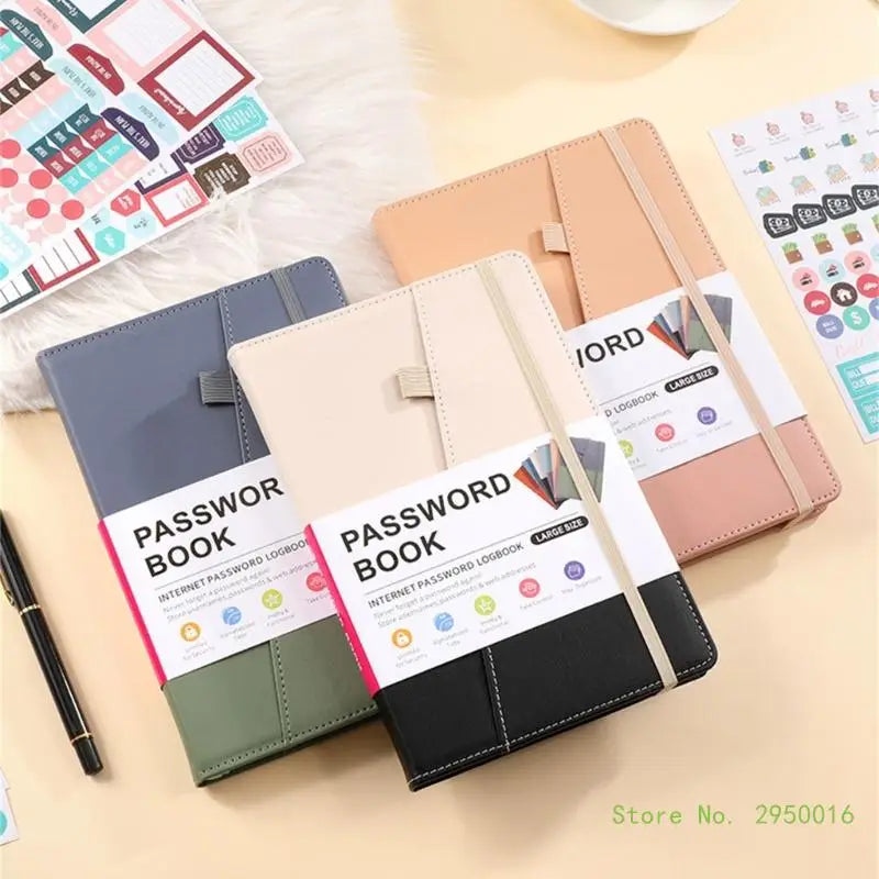 A5 PU Hardcover Password Book with Alphabetical Tabs – Password Keeper Notebook for Internet Login Storage