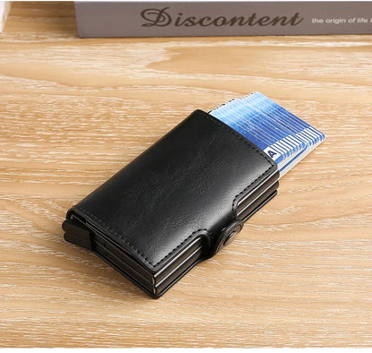 Large Capacity Double Layer RFID Blocking Carbon Fiber Wallet – Men’s Anti-Theft Credit & ID Card Holder Case