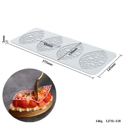 Flower & Leaf Pattern Silicone Mold — Fondant Cake Lace Mat for DIY Baking, Craft & Cake Decoration