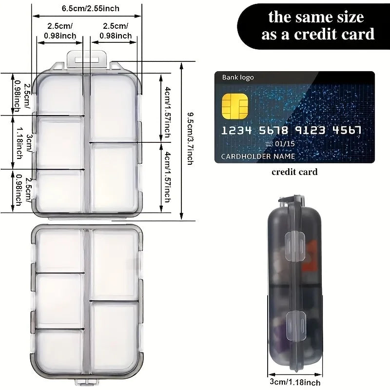 Portable Tcare Travel Pill Organizer: Moisture-Proof Pocket Purse Daily Pill Case for Medicine & Vitamins - Compact Pill Box Container