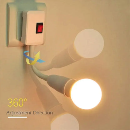 Flexible Stainless Steel E27 Lamp Base: Mobile Test Light Socket Adapter with Bendable Design and Switch