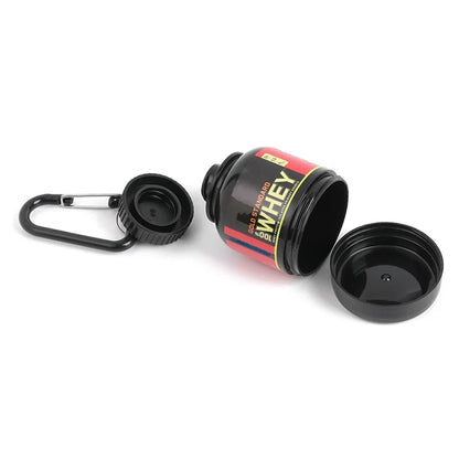 100ML Mini Portable Protein Container - Outdoor Sport Powder Bottle with Whey Keychain, Health Funnel & Medicine Box