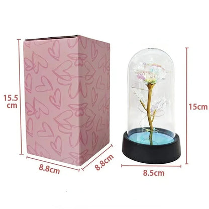 Artificial Eternal Rose Flowers with LED Light – Valentine’s Day Gift for Girlfriend, Wedding & Christmas Decor