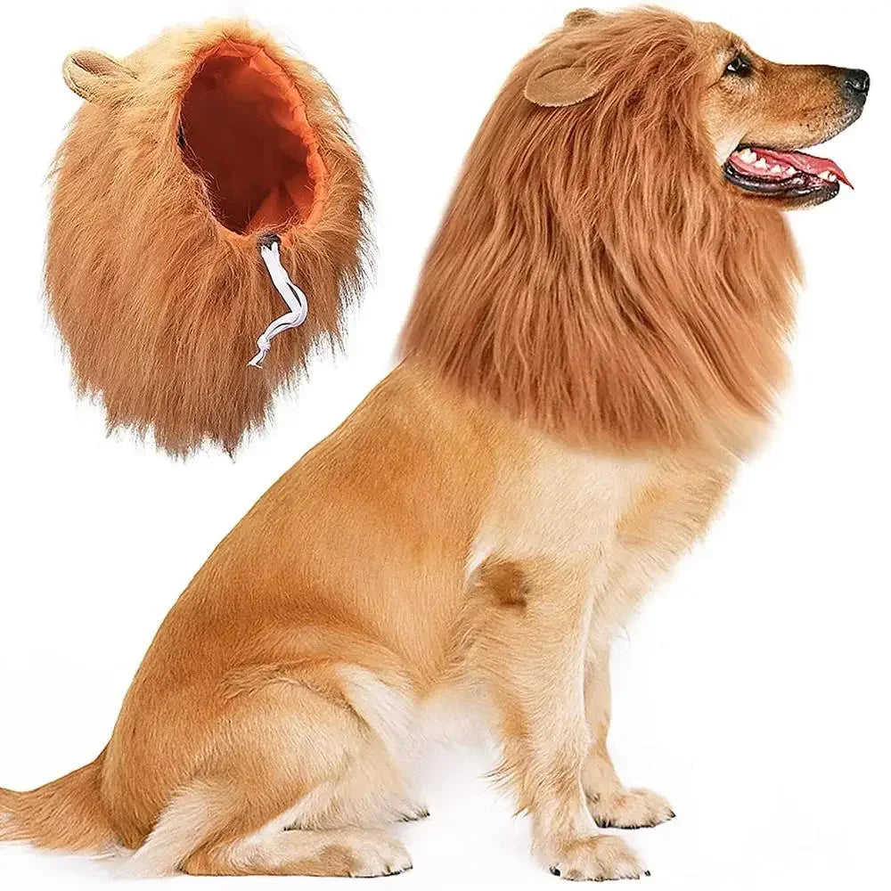 Pet Lion Mane Wig - Funny Halloween Cosplay Costume for Dogs